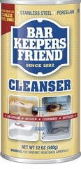 (2) Bar Keepers Friend Cleanser~Stainless Steel/Chrome/Copper/Brass & More~12oz