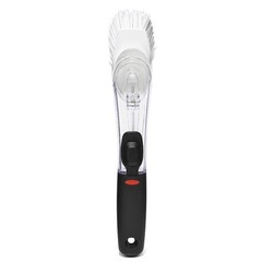 Soap Dispensing Dish Brush with Lever for Kitchen Sink Cleaning Scrubbing