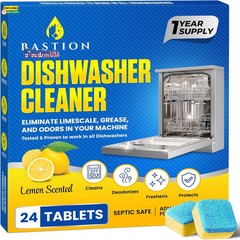 Dishwasher Cleaner Tablets – 24 Tablets (1-Year Supply) Lemon-Scented, Heavy Dut