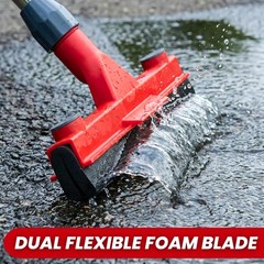 Floor Squeegee with 2 Replaceable Heads – 17” EVA Foam Blade for Uneven Surf…