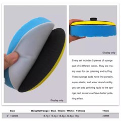 5PCS 6″ 150mm Buffing Waxing Polishing Sponge Pads Kit For Car Polisher Drill