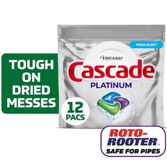 Dishwasher Pods, Dishwasher Detergent, Dish Detergent Soap, Fresh, 12 Count
