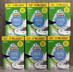 6 Scrubbing Bubbles Rainshower Gel Toilet Cleaning Stamp, Rain shower 4 Refills