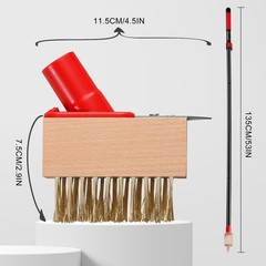 Moss Remove Brush with Long Handle(53IN), Deck Crevice Cleaning Tool, Weed Re