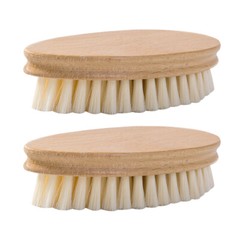 2 Pcs Wood Hand Brush Boot Brush Wooden Shoe Brush Shoes Cleaning Brush