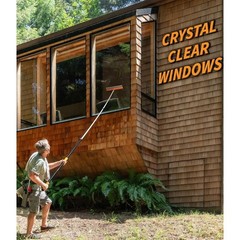 20 Foot Exterior House Cleaning Brush Set 4-12 ft Extension Pole // Vinyl Siding