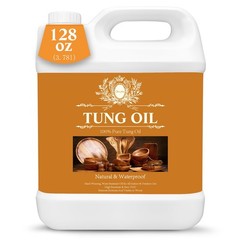 Garifon 128 OZ Pure Tung Oil for Wood Outdoor/Indoor, Food Grade Sealer, 1 Ga…