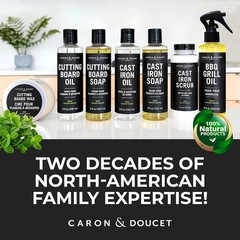 Ultimate Cast Iron Set: Seasoning Oil, Cleaning Soap & Restoring Scrub | 100%…