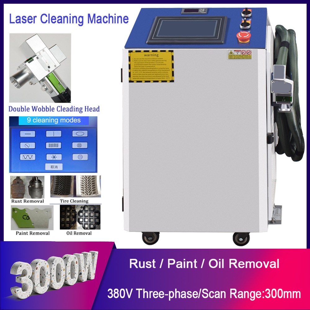 3000W Handheld Fiber Laser Cleaning Machine For Rust Paint Oil Removal 380V