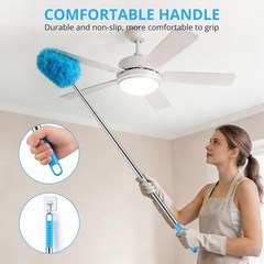 Microfiber Ceiling Fan Duster-Cobweb Cleaner Brush Kit Telescopic Extension Pole