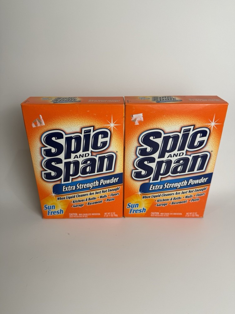 2x Spic and Span Extra Strength Powder Sun Fresh All Purpose Cleaner 27oz Each