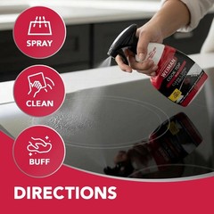 2-Pack Cooktop Cleaning Spray & Microfiber Cloth – & Oven Cleaner for Streak