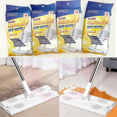 Super saving! Floor cleaning wet wipes Lemon Scent (24 pcs/pack x 3 packs)