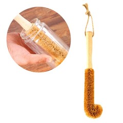 Reusable Bamboo Bottle Cleaning Brush Long Handle for Cup and Glasses
