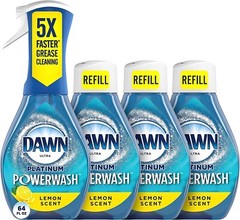 Dawn Platinum Powerwash Dish Spray, Dish Soap, Lemon Scent Refill, 16 oz, 1 Kit
