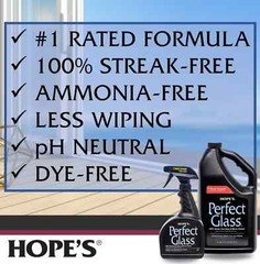 HOPE’S Perfect Glass streak free GLASS CLEANER ammonia free 32 ounce HOPES 32PG6