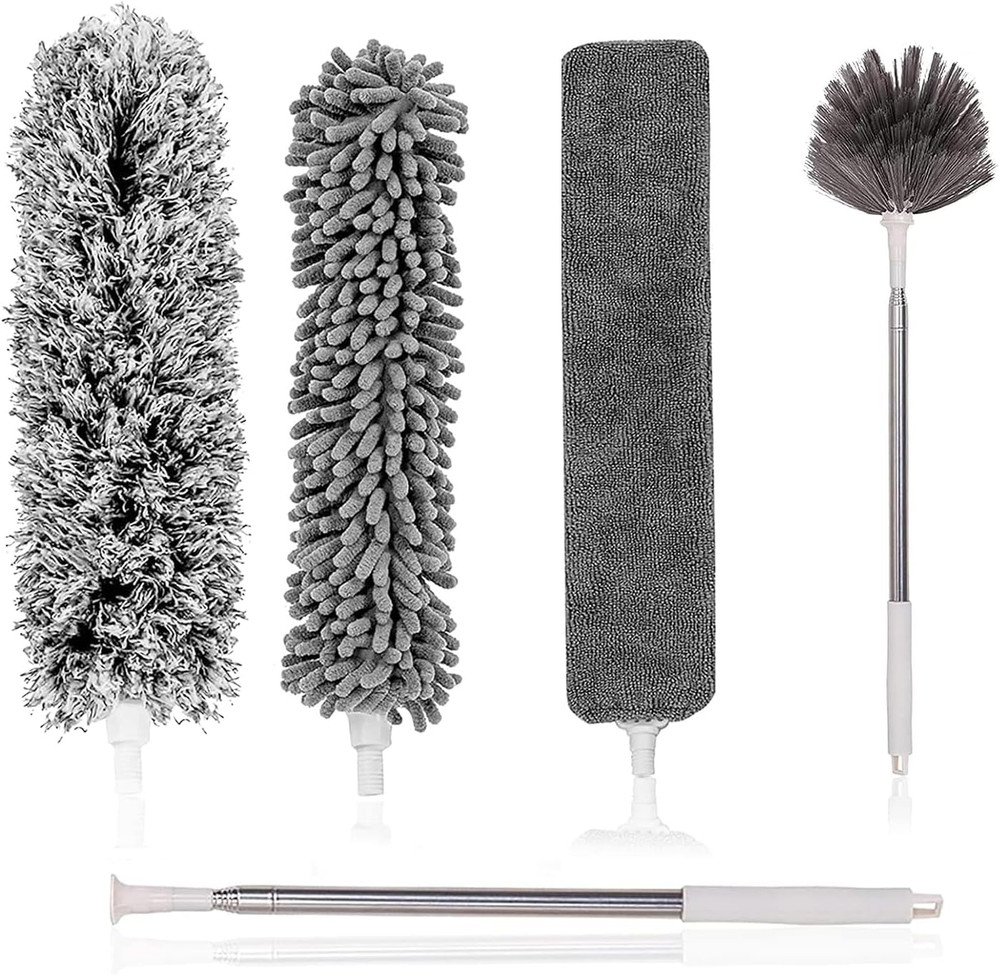 Microfiber Feather Duster 5-In-1 Kit, Dusters for Cleaning, Duster with Exten…