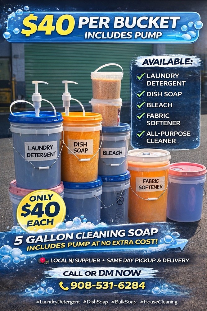 5 Gallon Laundry Detergent Dish Soap Bulk Cleaner w/ Pump Heavy Duty