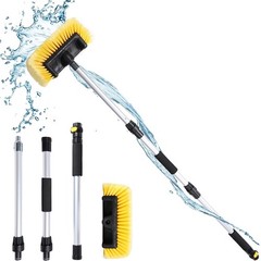 54″ Car Wash Brush with Long Handle and 12″ Soft Bristle Brush Head, Water Fl…