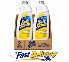 Soft Scrub Lemon Cleaner 24 Oz Pack of 2 Multi Surface Cleanser Cleans Easily