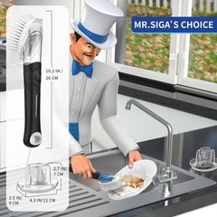 Soap Dispensing Dish Brush Storage Set, Kitchen Brush with Holder for Pot Pan…