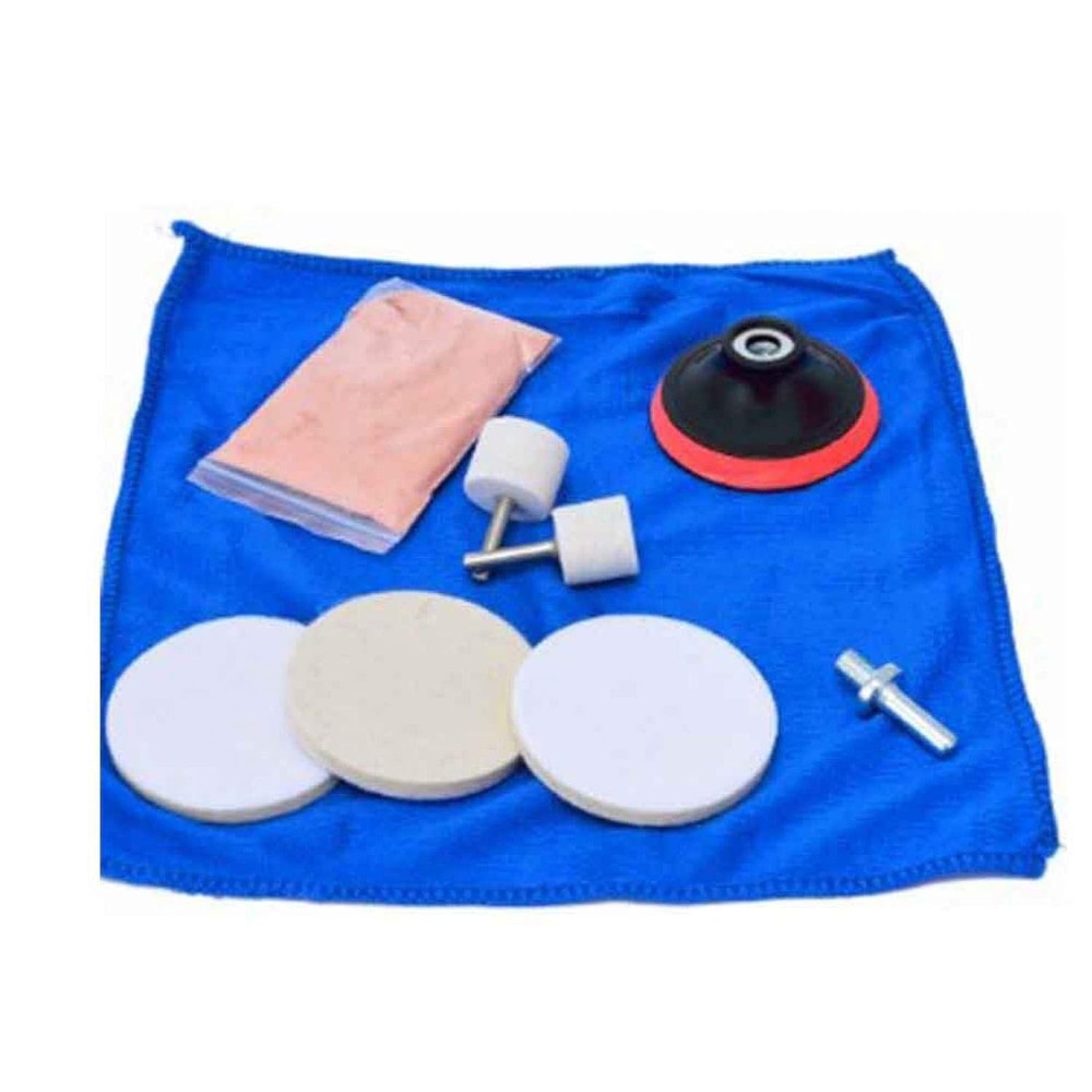 Car Glass Scratch Remover Kit 9Pcs Deep Scratch Remover Polishing Compound