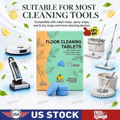 12pc Floor Cleaning Solution Tablet, Deep Cleans for Multiple Floors,lemon Scent