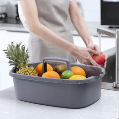 Elegant Large Portable Cleaning Caddy – Sturdy Dark Gray Organizer Basket