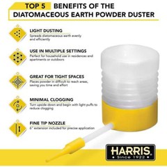 Harris Diatomaceous Earth Powder Duster Applicator 2 Pack Pest Control Tool Kit