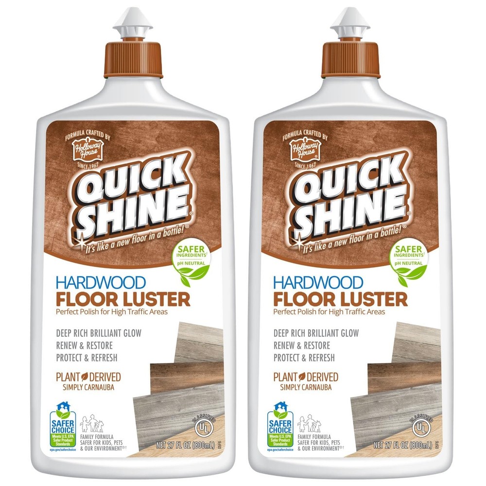 Hardwood Floor Polish & Luster – 27oz 2-Pack | Plant-Derived, No PFAS, Anti-Slip