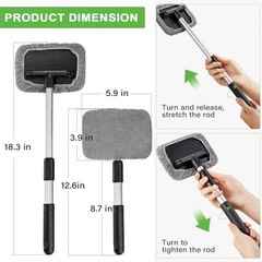 2Set Multipurpose Car Duster Microfiber Brush w/ Extendable Handle for Detailing