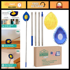 Extendable Wall Cleaner – Long Handle Ceiling & Baseboard Duster, Telescoping Mo
