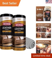 Leather Cleaner & Conditioner Wipes – 60 Count for Ultimate Protection