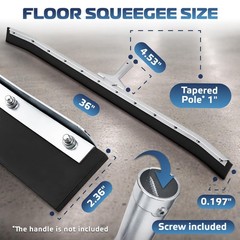 36″ Curved Floor Squeegee – Rubber Blade for Garage, Tiles, Concrete & Asphalt