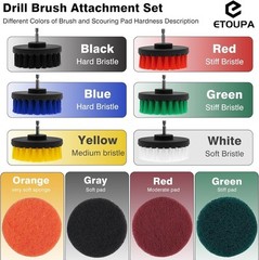 Versatile 30-Piece Drill Brush Set for Bathroom, Car, Tile & More Cleaning Tasks