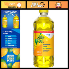 Multi-Surface Cleaner 2x Concentrated Lemon Fresh Scent, 80 Fl Oz, Powerful Clea