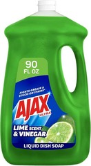 Ajax Ultra Liquid Dish Soap Vinegar and Lime Scent, Sparkling Clean Dishes, 90 f