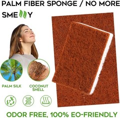 Natural Plant Based Scrub Sponge 12 Pack, Palm Fiber Scrubbing Sponge with Non