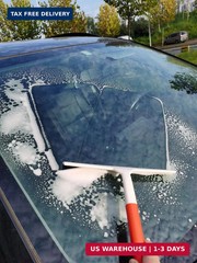 11.5 Inch Silicone Squeegee for Shower – Orange Non-Slip Handle Windshield Scrap