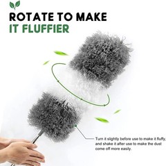 Microfiber Feather Duster Cleaning Extra Long Extendable Ceiling Fan Brush Pole