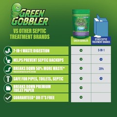 Green Gobbler Septic Tank Enzyme Treatment Packets, 6 Month 6 Pods,