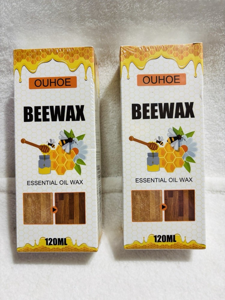 OUHOE Beewax Essential Oil Wax Furniture Polish 120ml Wood Cleaner Beeswax -2Pks