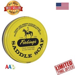 Leather Saddle Soap 3.5 oz Cleaner & Conditioner for Shoes, Boots, Couches