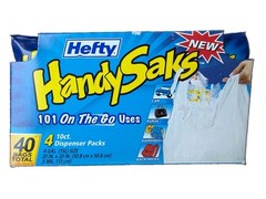 Discontinued 2003 Hefty Handy Saks 4 Gallon 40 4x10ct Plastic Bags On The Go NOS