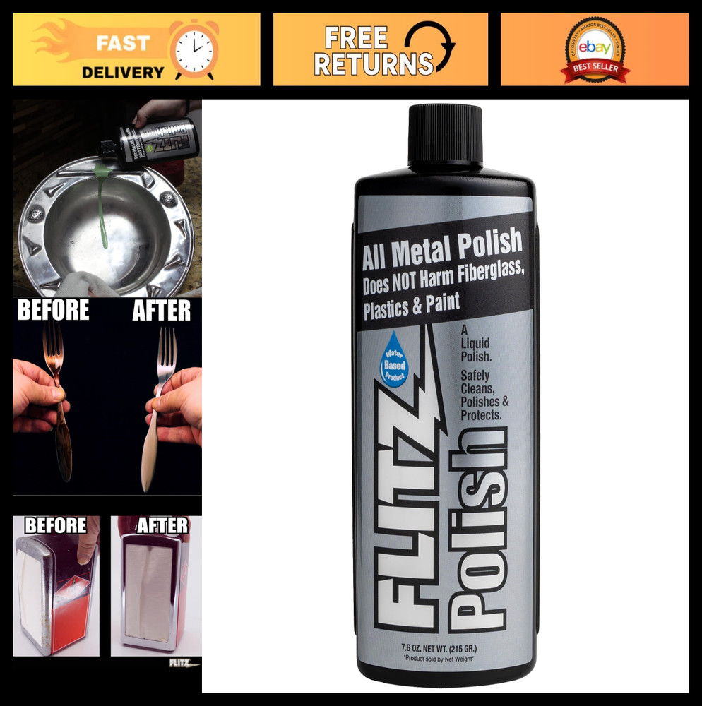 Multi-Purpose Metal Polish Liquid 7.6oz – Tarnish Remover for Aluminum, Chrome,