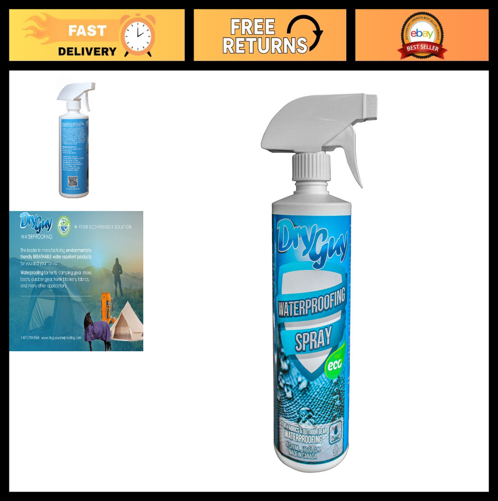 Waterproofing Spray 16oz – Eco-Friendly Water-Based Formula for Tents, Tarps, Ge