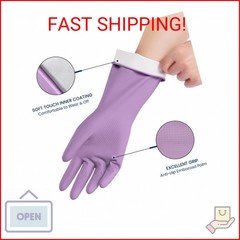 Rubber Cleaning Gloves for Dishwashing, 4 Pairs Reusable Kitchen Gloves for Wash