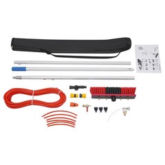 Long Reach Solar Panel Cleaning Brush Kit Outdoor Window Clean Water-Fed Rod Set