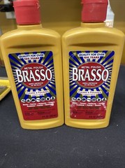 2-Brasso Metal Polish, 8oz Bottle for Brass, Copper, Stainless, Chrome, Aluminum