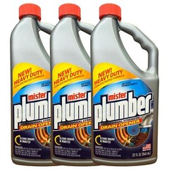 Mister Plumber Professional Formula Drain Opener, 32 Fl Oz “No-Glug” Easy-Pour B